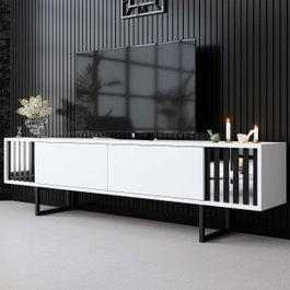 Hanah Home Chrome Line Soporte para TV Blanco y Negro